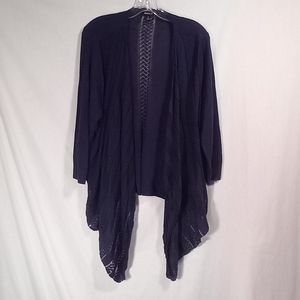 Torrid Navy Drapery Open Front Cardigan Size 1X